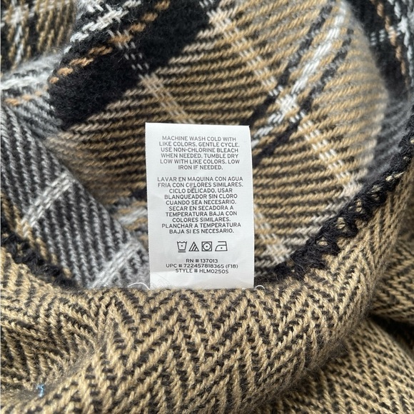 Woolrich One Size Women’s Tartain Plaid Blanket Wrap Poncho Shawl Reversible - Picture 5 of 7